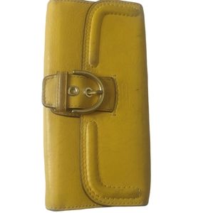 Vintage Coach Wallet Yellow Leather